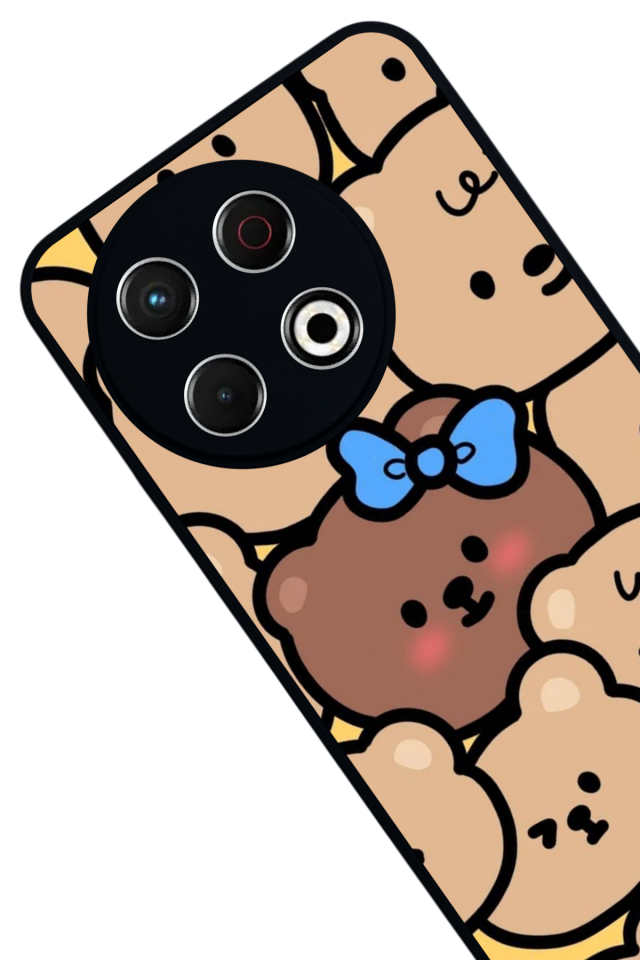 Tecno Spark 30 Pro Uyumlu Ayı Tasarımlı Glossy Premium Kılıf