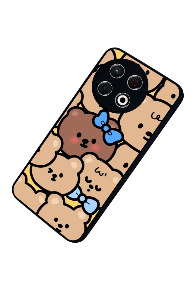 Tecno Spark 30 Pro Uyumlu Ayı Tasarımlı Glossy Premium Kılıf