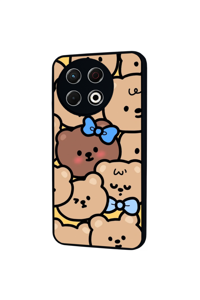 Tecno Spark 30 Pro Uyumlu Ayı Tasarımlı Glossy Premium Kılıf