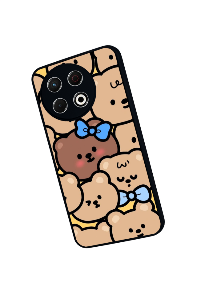 Tecno Spark 30 Pro Uyumlu Ayı Tasarımlı Glossy Premium Kılıf