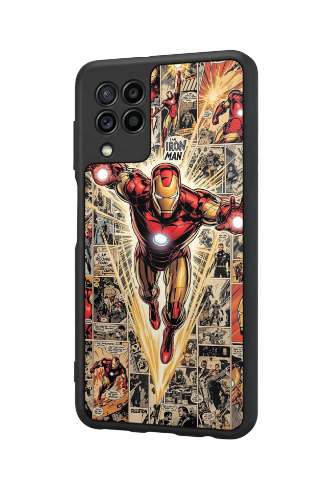 Samsung Galaxy M32 Uyumlu  Iron Man ( Demir Adam ) Tasarımlı Glossy Premium Kılıf