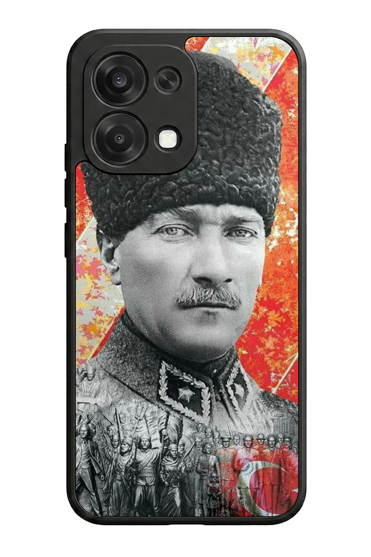 Oppo A6 Pro Uyumlu Mustafa Kemal Ataturk Tasarımlı Glossy Premium Kılıf