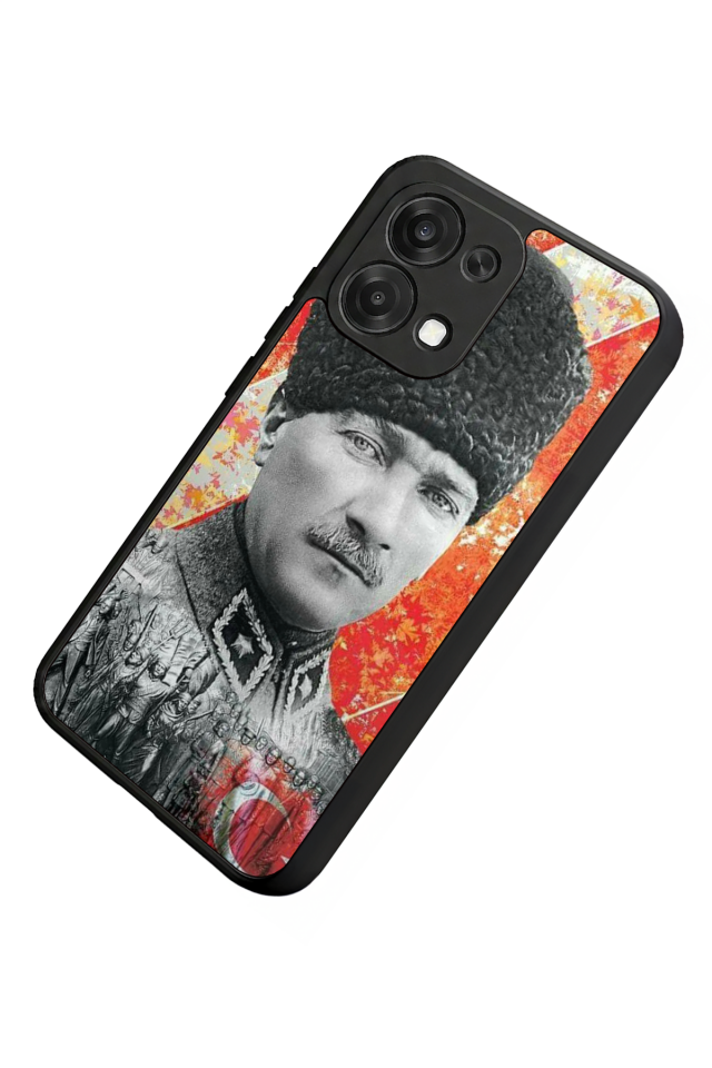 Oppo A6 Pro Uyumlu Mustafa Kemal Ataturk Tasarımlı Glossy Premium Kılıf