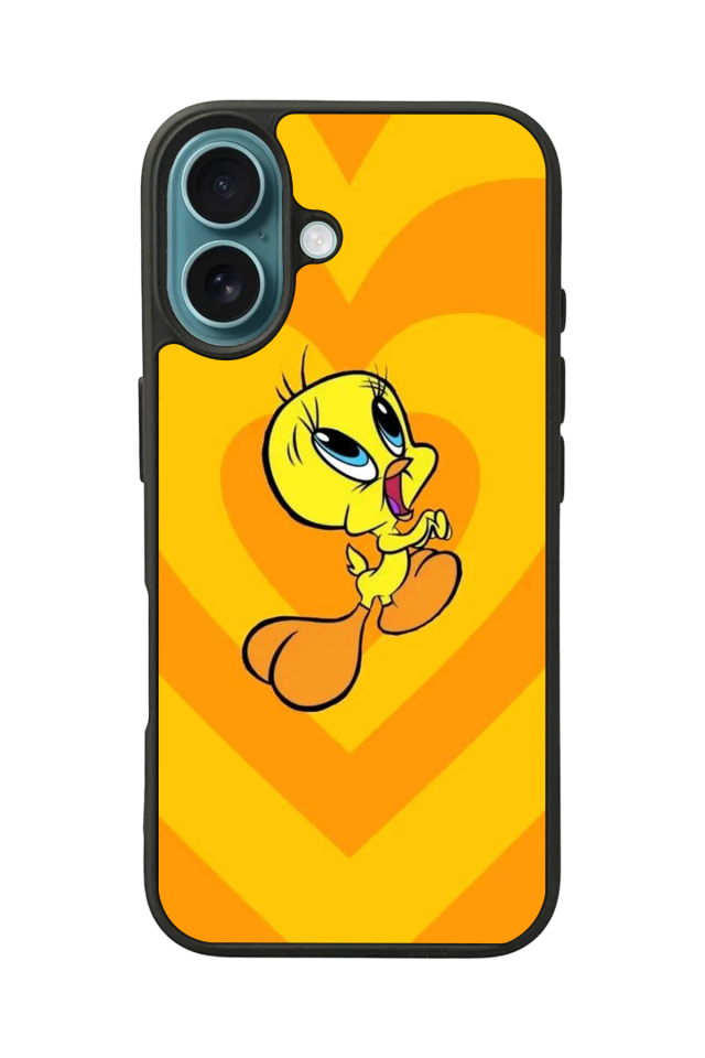 iPhone 16 Plus Uyumlu Tweety Tasarımlı Glossy Premium Kılıf