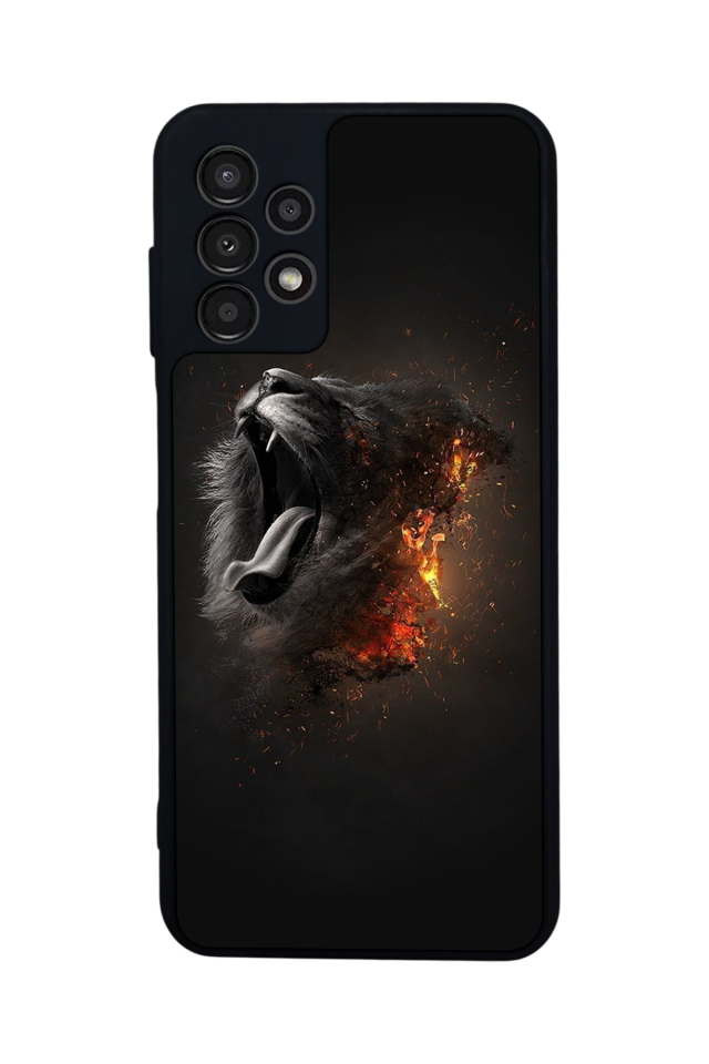 Samsung Galaxy A13 Uyumlu Aslan Tasarımlı Glossy Premium Kılıf