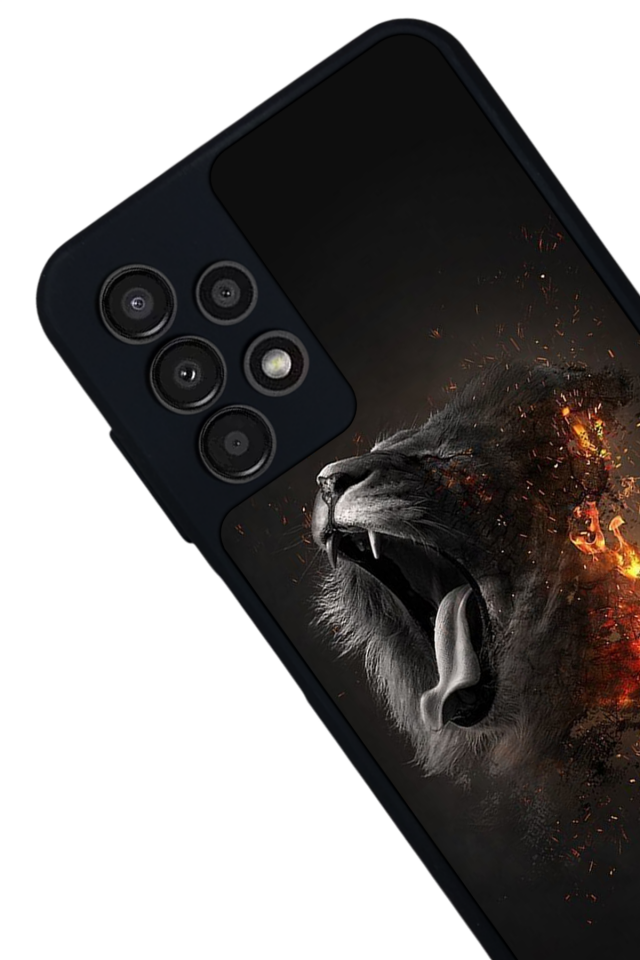 Samsung Galaxy A13 Uyumlu Aslan Tasarımlı Glossy Premium Kılıf