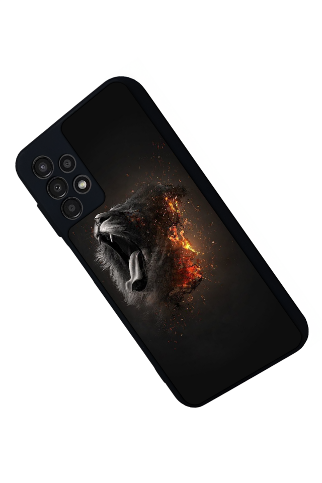 Samsung Galaxy A13 Uyumlu Aslan Tasarımlı Glossy Premium Kılıf