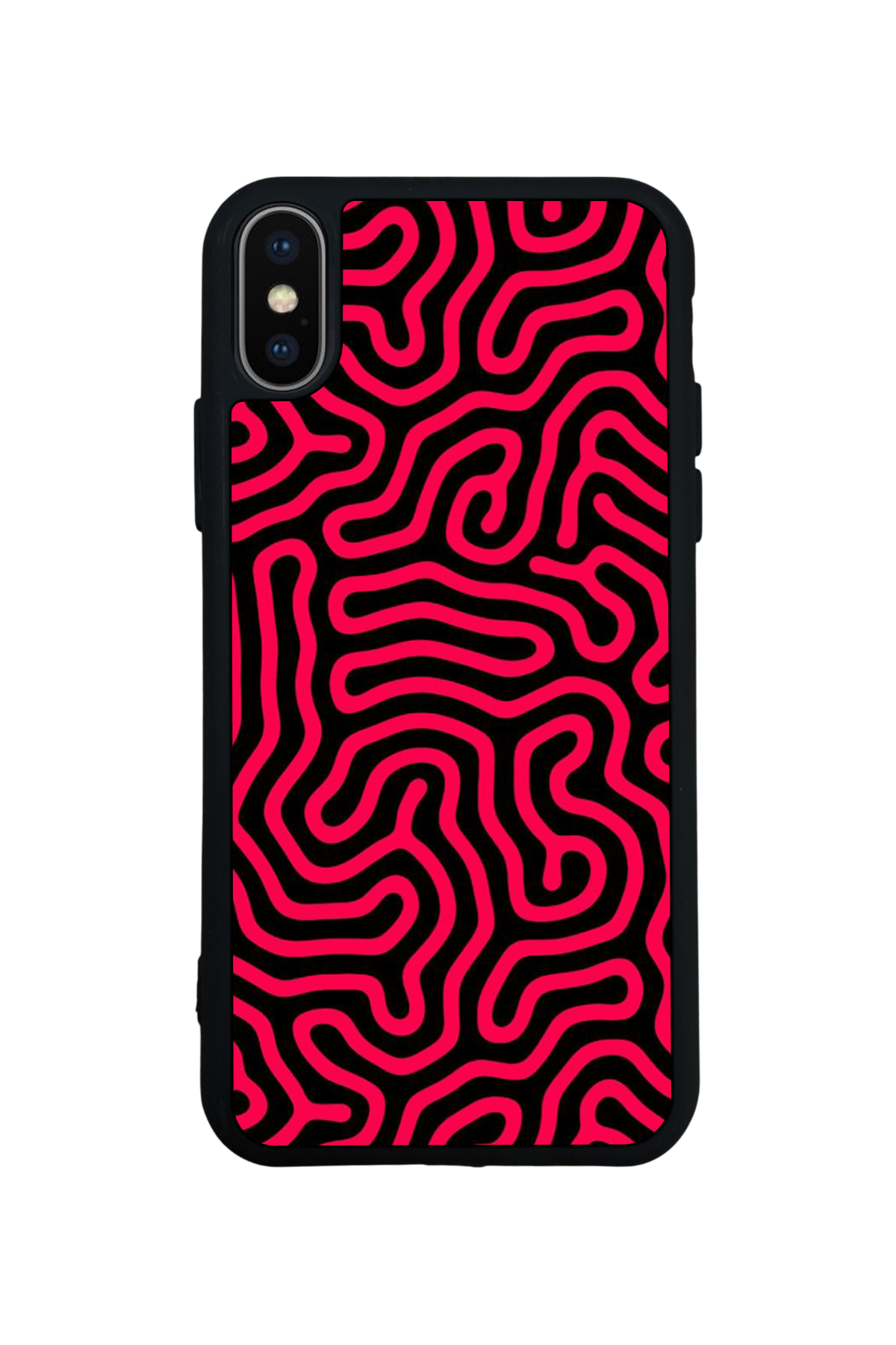 iPhone X/ XS Uyumlu Çizgi Sanatı Tasarımlı Glossy Premium Kılıf
