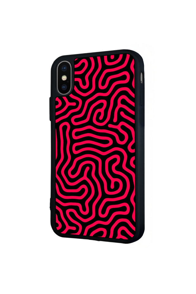 iPhone X/ XS Uyumlu Çizgi Sanatı Tasarımlı Glossy Premium Kılıf