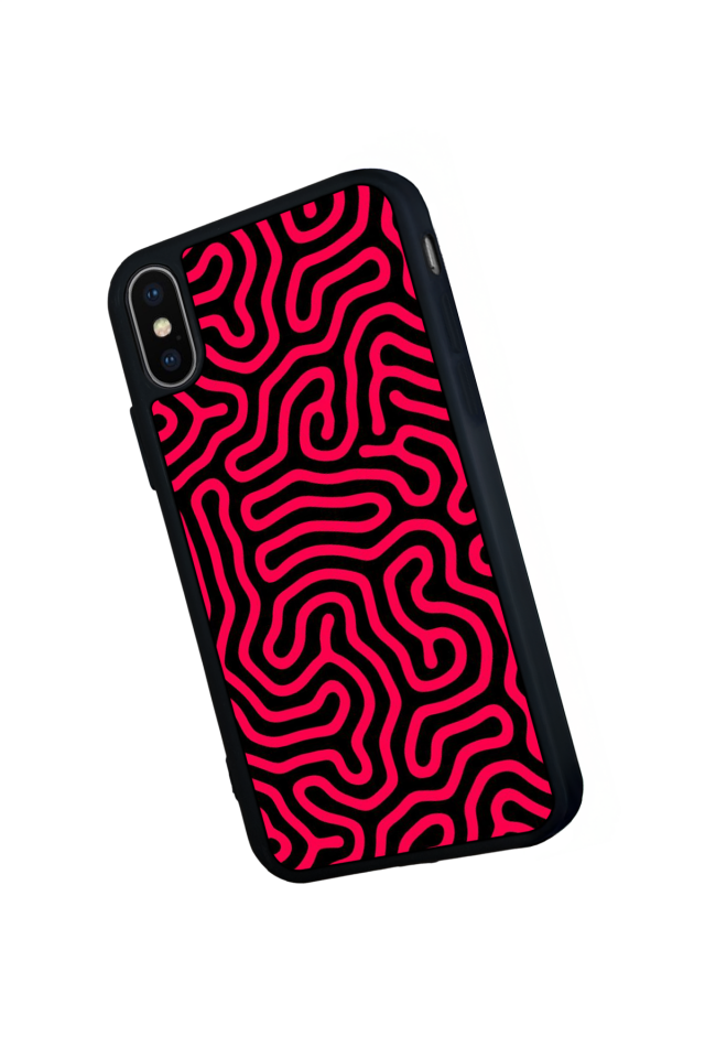 iPhone X/ XS Uyumlu Çizgi Sanatı Tasarımlı Glossy Premium Kılıf