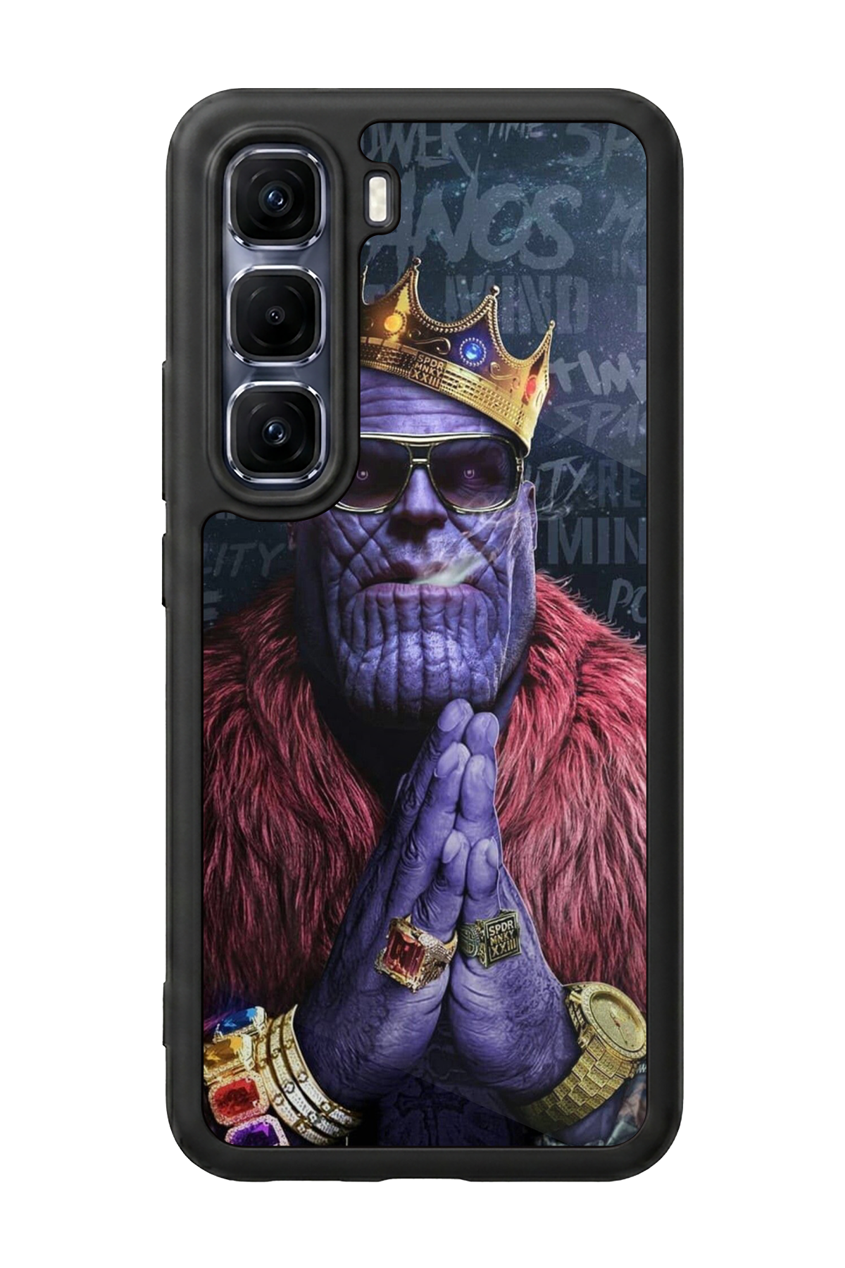 Infinix Hot 60 Pro Plus Uyumlu Thanos Tasarımlı Glossy Premium Kılıf