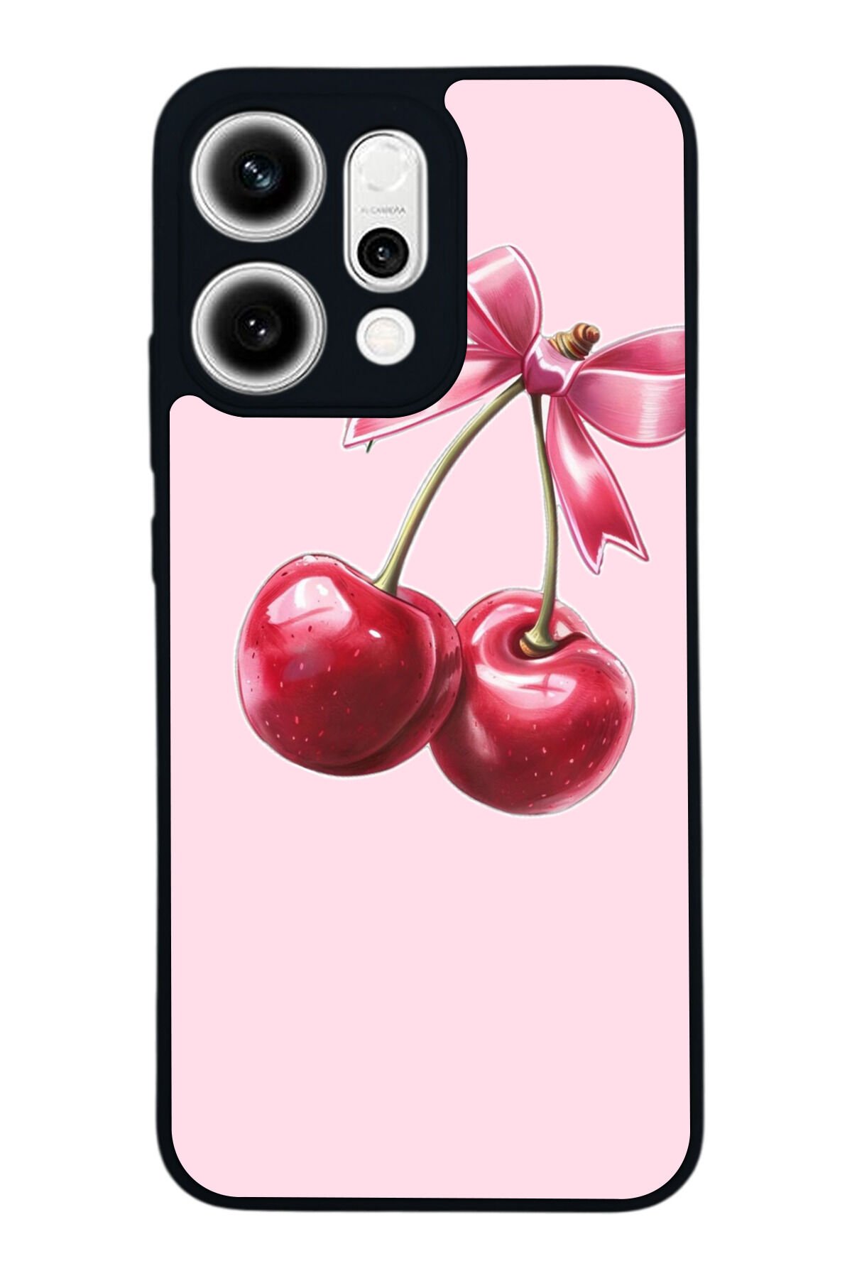 Oppo Reno 14 Uyumlu Kiraz Tasarımlı Glossy Premium Kılıf