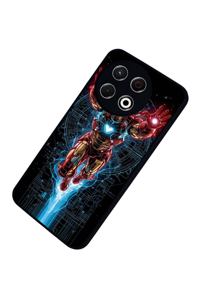 Tecno Spark 30 Pro Uyumlu Iron Man ( Demir Adam ) Tasarımlı Glossy Premium Kılıf