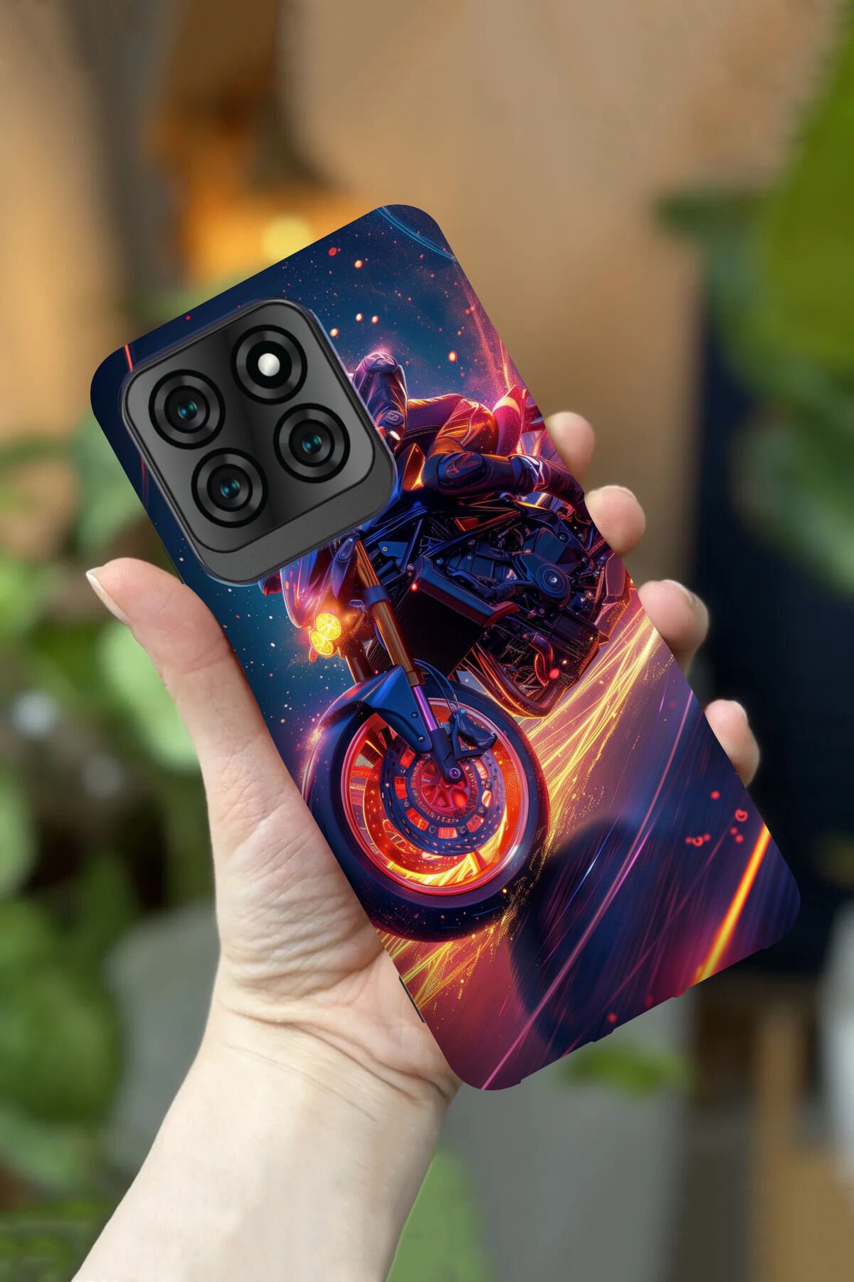 Reeder S71 Uyumlu Kamera Korumalı Motor Desenli HD Baskılı Silikon Kılıf