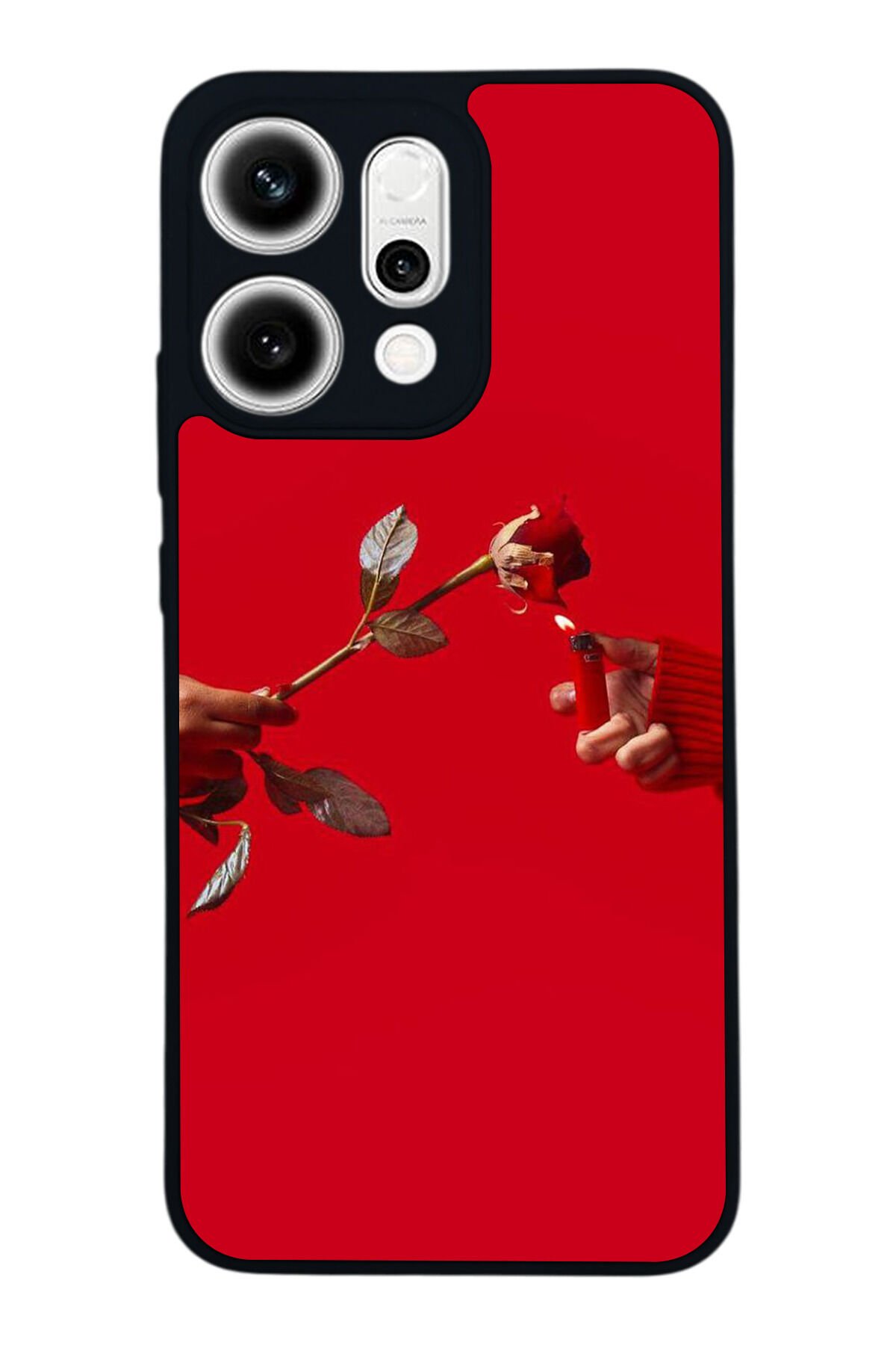 Oppo Reno 14 Uyumlu Kirmizi Tasarımlı Glossy Premium Kılıf
