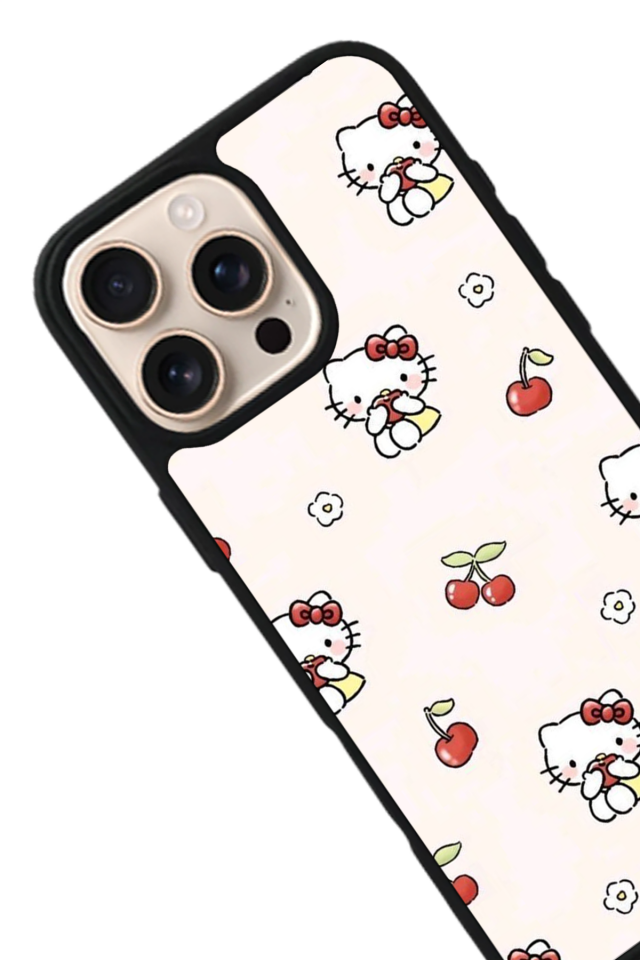 iPhone 14 Pro Uyumlu HelloKitty Tasarımlı Glossy Premium Kılıf