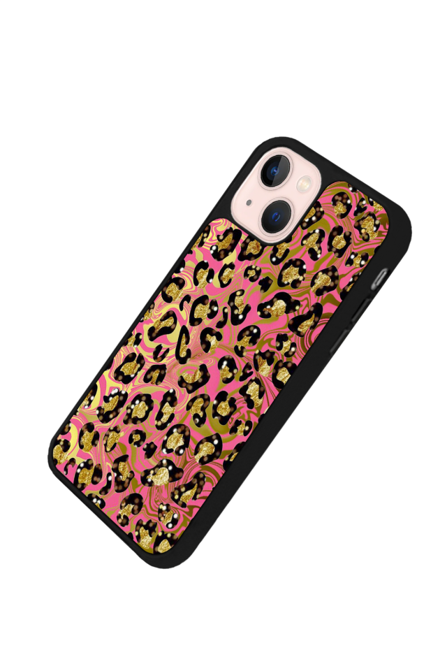 iPhone 15 Plus Uyumlu Hologram Leopar Tasarımlı Glossy Premium Kılıf
