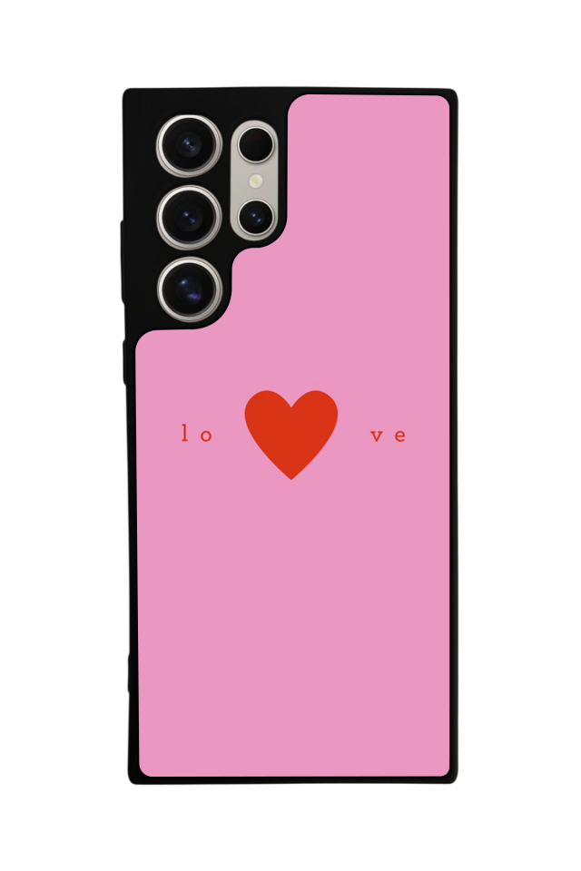 Samsung Galaxy S22 Ultra Uyumlu Kalp Love Tasarımlı Glossy Premium Kılıf