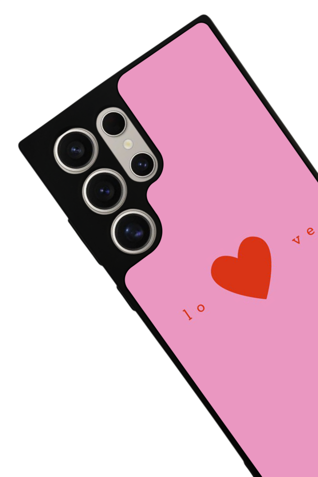 Samsung Galaxy S22 Ultra Uyumlu Kalp Love Tasarımlı Glossy Premium Kılıf