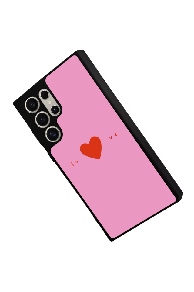 Samsung Galaxy S22 Ultra Uyumlu Kalp Love Tasarımlı Glossy Premium Kılıf