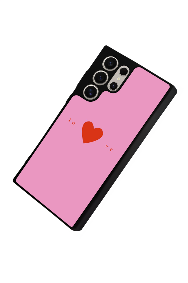 Samsung Galaxy S22 Ultra Uyumlu Kalp Love Tasarımlı Glossy Premium Kılıf