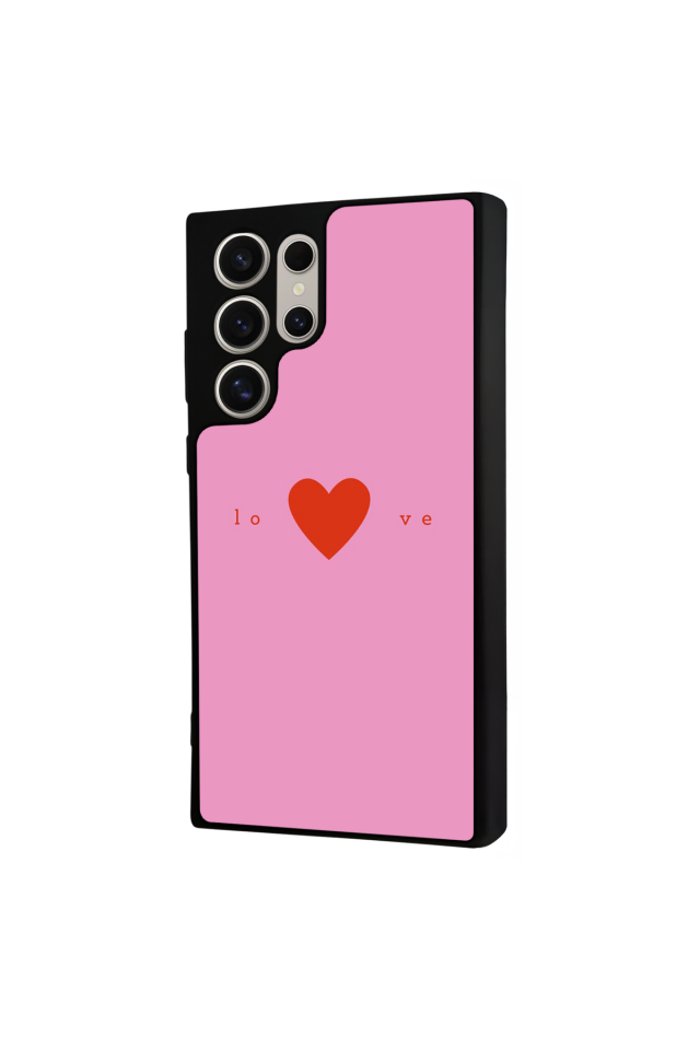 Samsung Galaxy S22 Ultra Uyumlu Kalp Love Tasarımlı Glossy Premium Kılıf