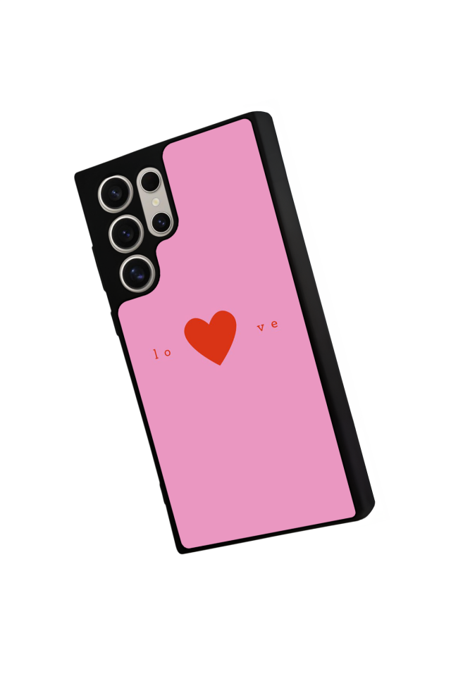 Samsung Galaxy S22 Ultra Uyumlu Kalp Love Tasarımlı Glossy Premium Kılıf