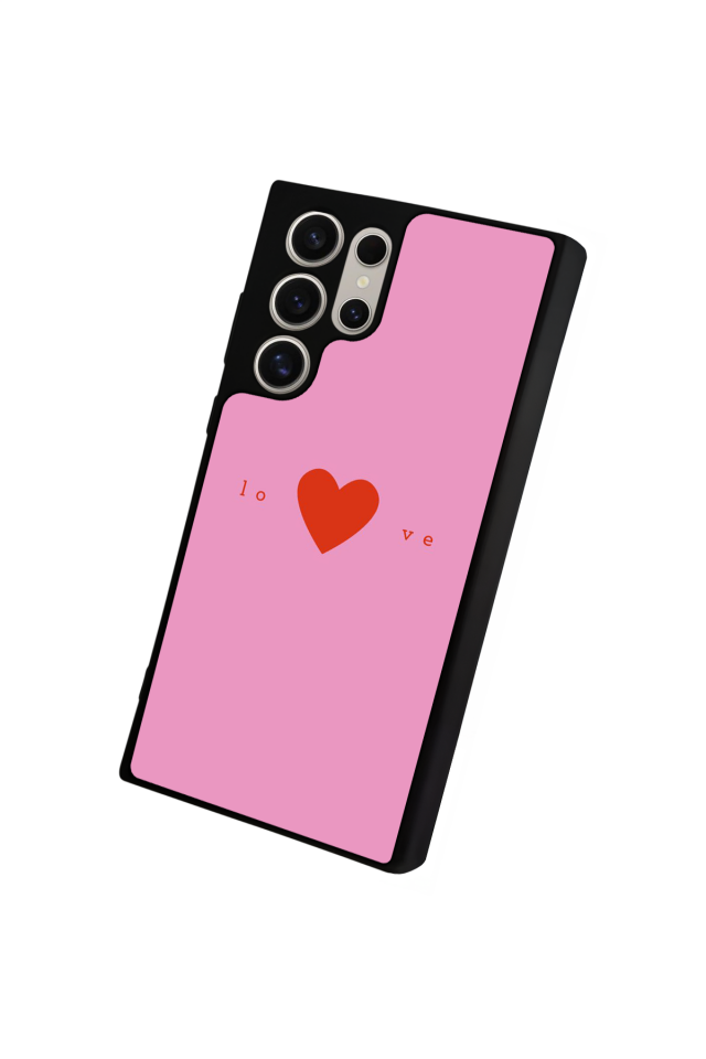 Samsung Galaxy S22 Ultra Uyumlu Kalp Love Tasarımlı Glossy Premium Kılıf