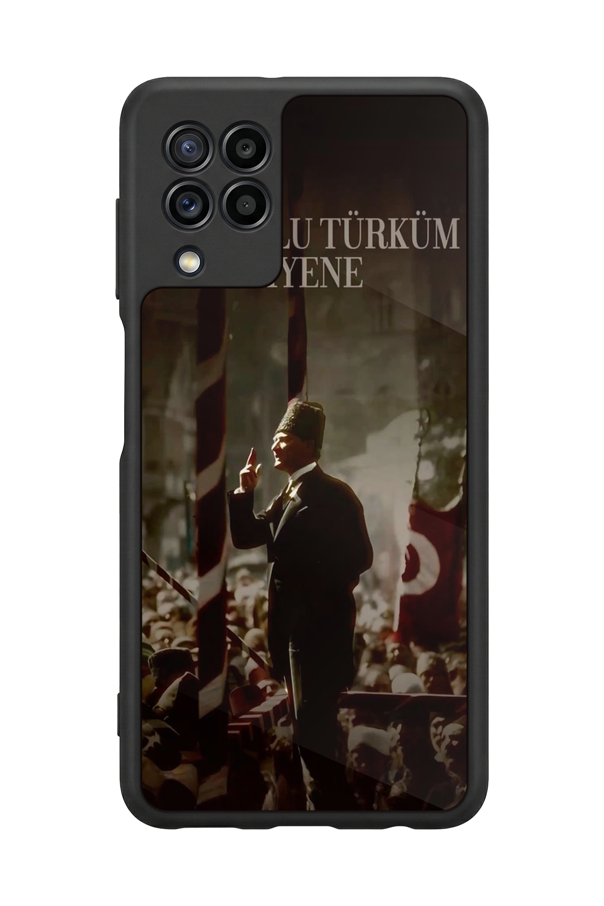 Samsung Galaxy M22 Uyumlu Mustafa Kemal Ataturk Tasarımlı Glossy Premium Kılıf