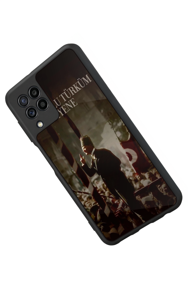 Samsung Galaxy M22 Uyumlu Mustafa Kemal Ataturk Tasarımlı Glossy Premium Kılıf