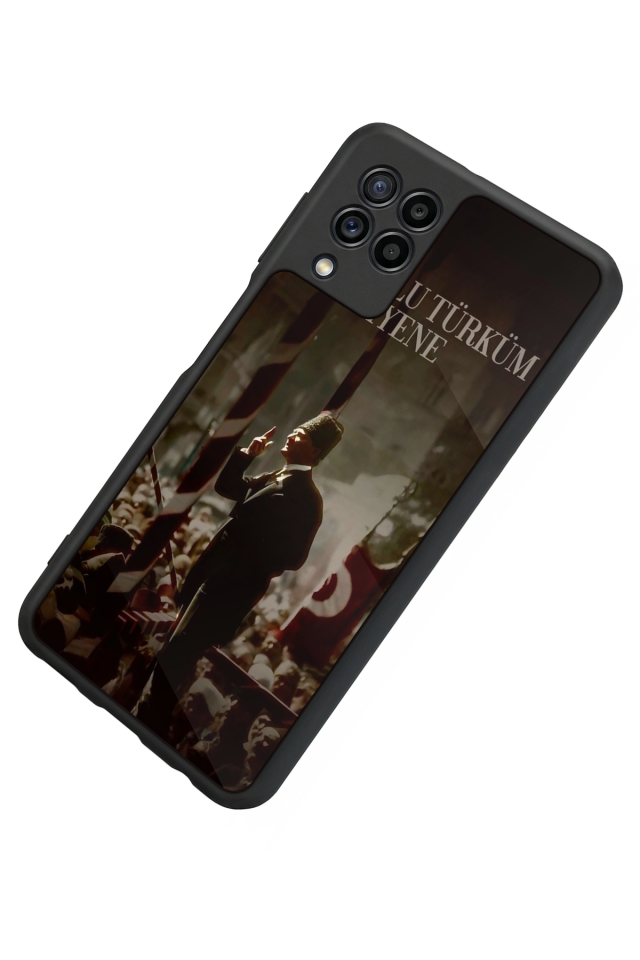 Samsung Galaxy M22 Uyumlu Mustafa Kemal Ataturk Tasarımlı Glossy Premium Kılıf