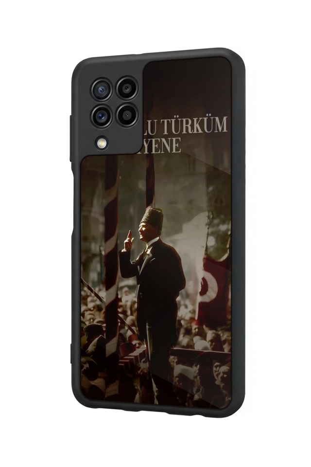 Samsung Galaxy M22 Uyumlu Mustafa Kemal Ataturk Tasarımlı Glossy Premium Kılıf