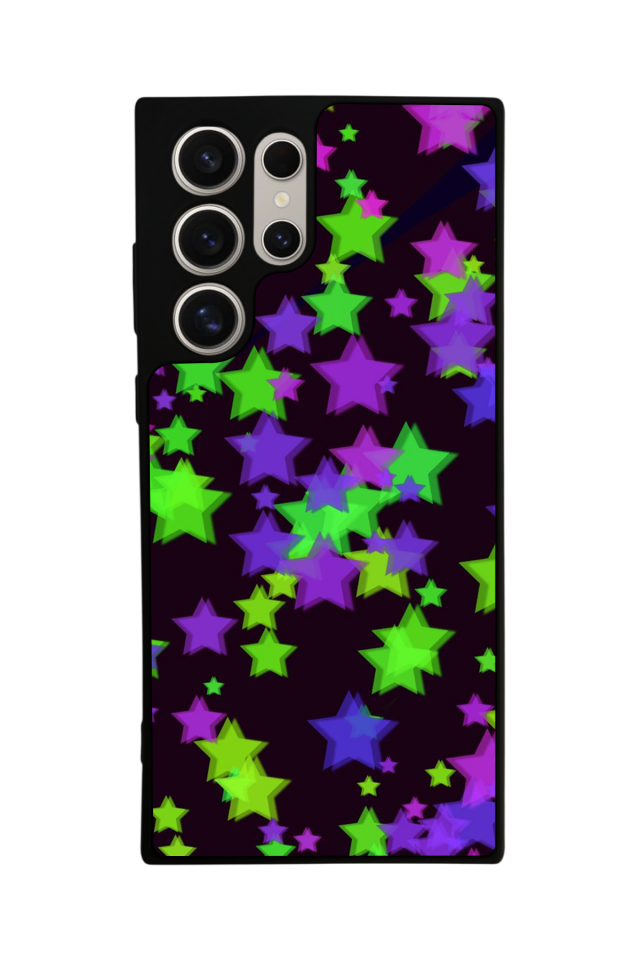 Samsung Galaxy S23 Ultra Uyumlu Retro Yildizlar Tasarımlı Glossy Premium Kılıf