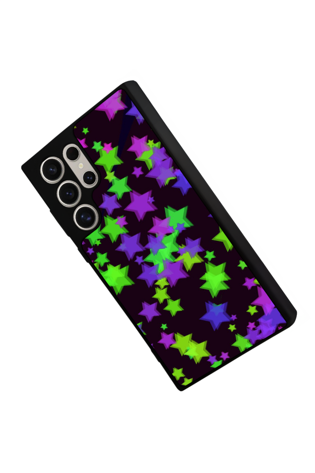 Samsung Galaxy S23 Ultra Uyumlu Retro Yildizlar Tasarımlı Glossy Premium Kılıf