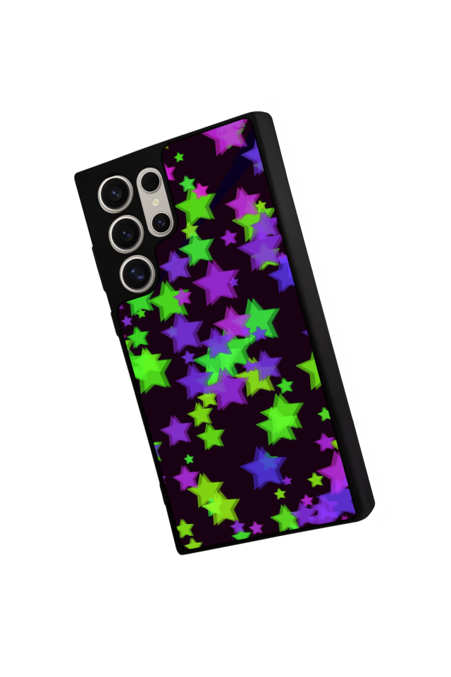 Samsung Galaxy S23 Ultra Uyumlu Retro Yildizlar Tasarımlı Glossy Premium Kılıf