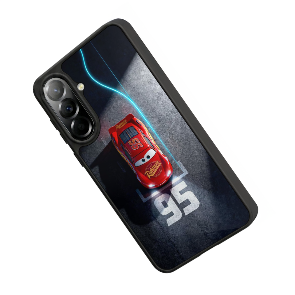Samsung Galaxy A57 Uyumlu Şimsek McQueen Tasarımlı Glossy Premium Kılıf