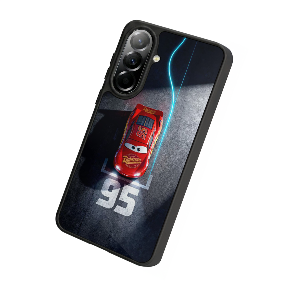 Samsung Galaxy A57 Uyumlu Şimsek McQueen Tasarımlı Glossy Premium Kılıf