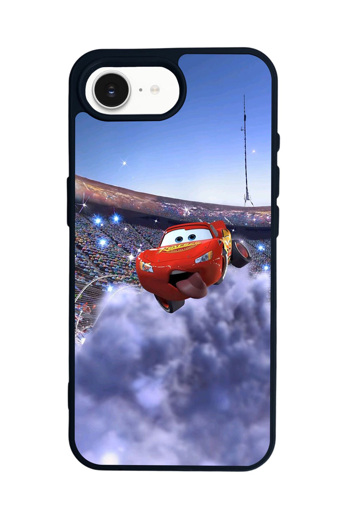 iPhone 16E Uyumlu Şimsek McQueen Tasarımlı Glossy Premium Kılıf