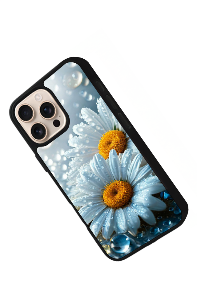 iPhone 16 Pro Uyumlu Cicek Tasarımlı Glossy Premium Kılıf