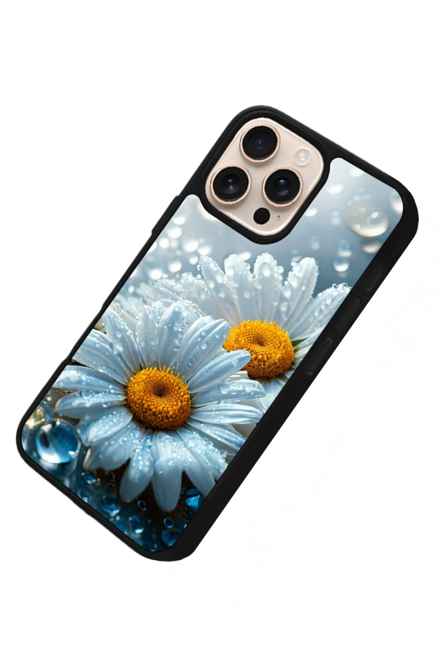 iPhone 16 Pro Uyumlu Cicek Tasarımlı Glossy Premium Kılıf