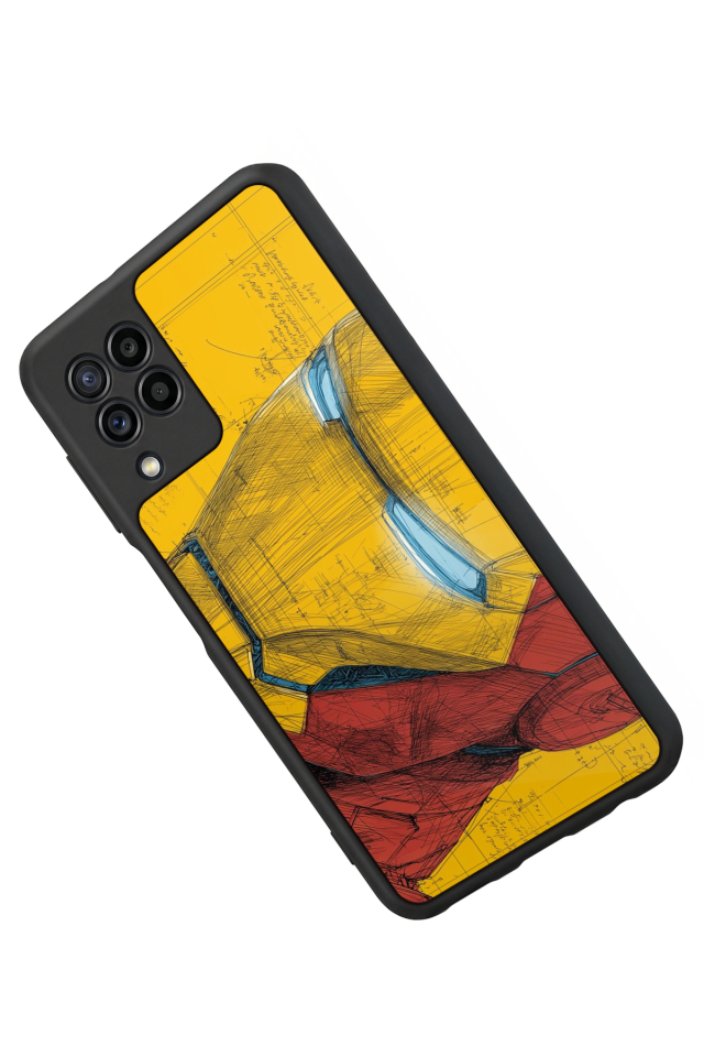 Samsung Galaxy M32 Uyumlu  Iron Man ( Demir Adam ) Tasarımlı Glossy Premium Kılıf