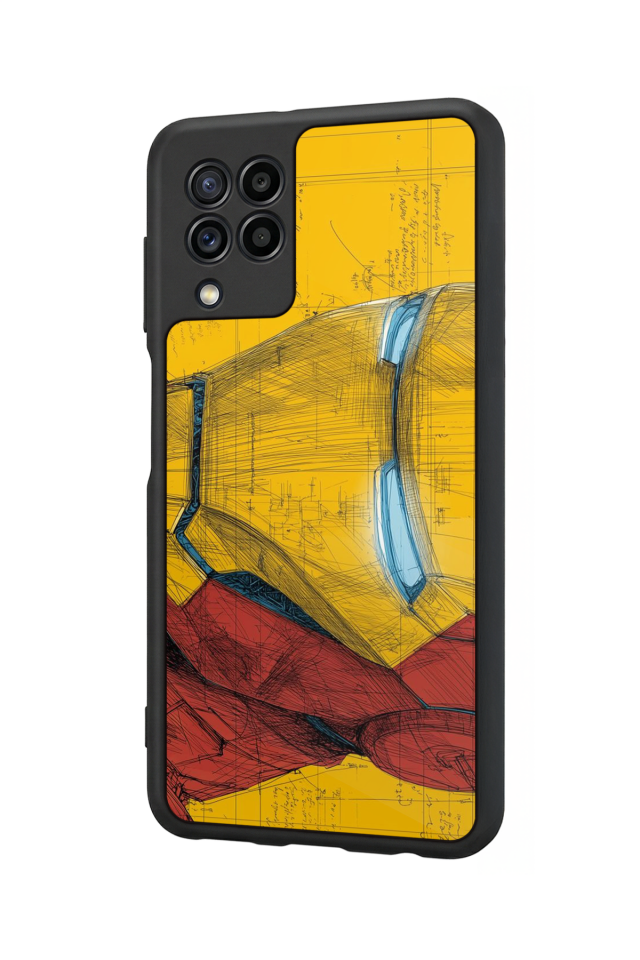 Samsung Galaxy M32 Uyumlu  Iron Man ( Demir Adam ) Tasarımlı Glossy Premium Kılıf