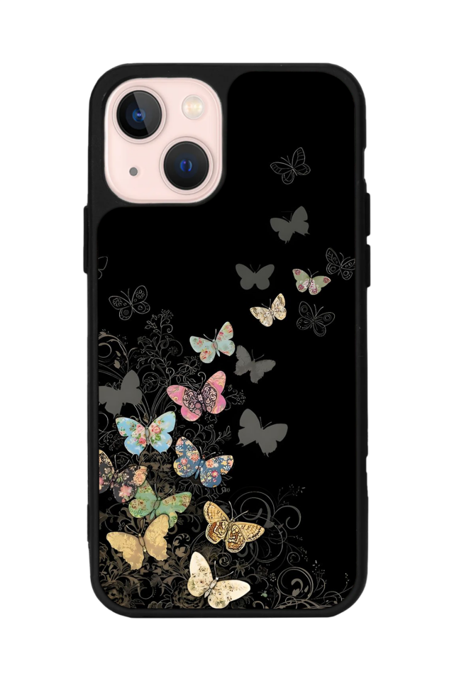 iPhone 13 Mini Uyumlu Kelebek Tasarımlı Glossy Premium Kılıf