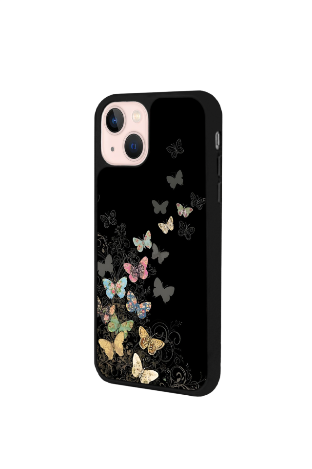 iPhone 13 Mini Uyumlu Kelebek Tasarımlı Glossy Premium Kılıf