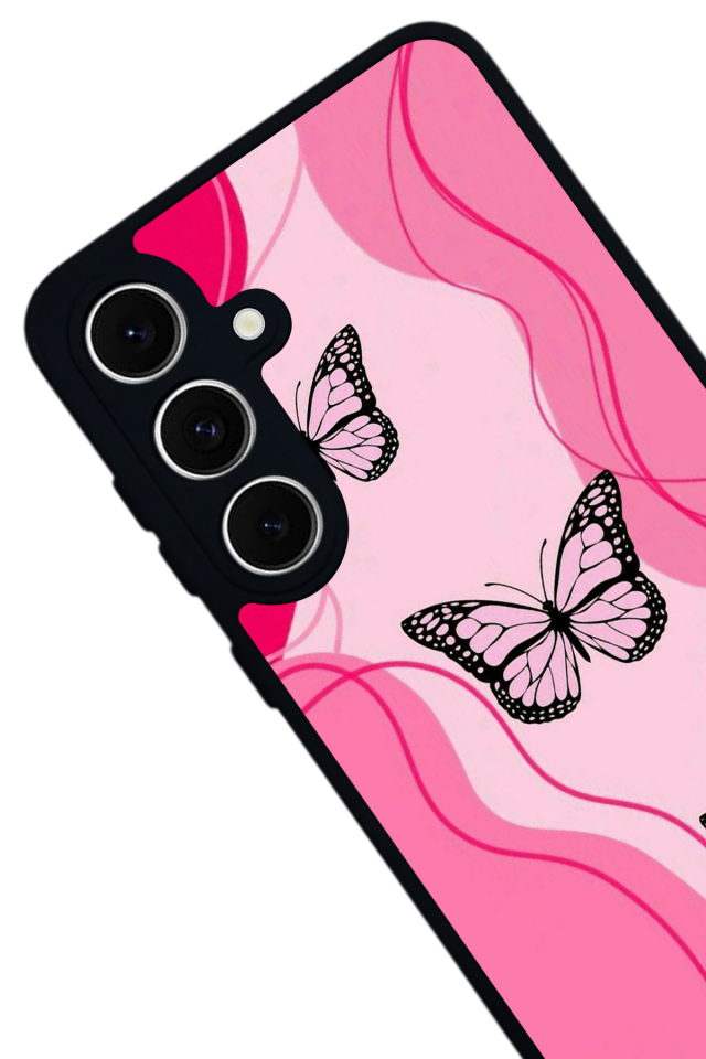 Samsung Galaxy S24 FE Uyumlu Kelebek Tasarımlı Glossy Premium Kılıf