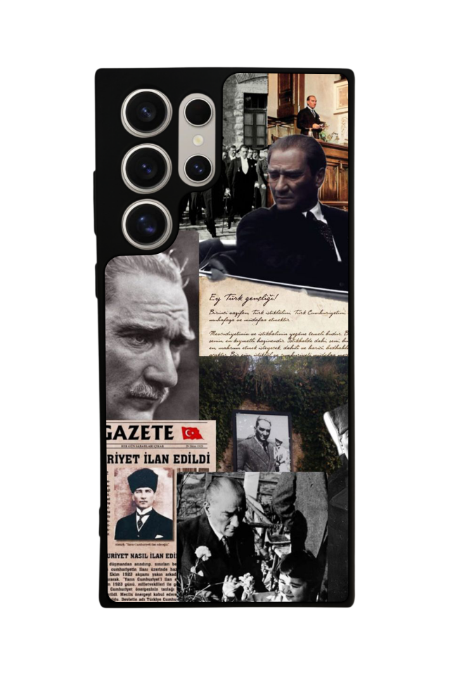 Samsung Galaxy S23 Ultra Uyumlu Mustafa Kemal Ataturk Tasarımlı Glossy Premium Kılıf