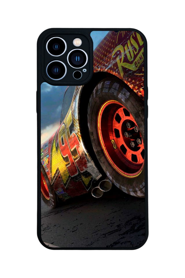 iPhone 12 Pro Max Uyumlu Şimsek McQueen Tasarımlı Glossy Premium Kılıf