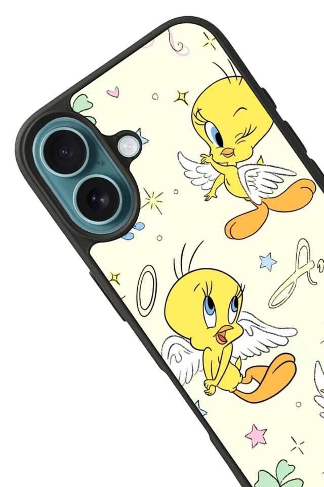 iPhone 16 Plus Uyumlu Tweety Tasarımlı Glossy Premium Kılıf
