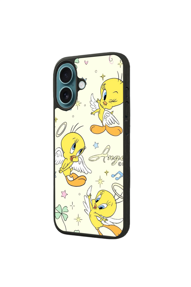 iPhone 16 Plus Uyumlu Tweety Tasarımlı Glossy Premium Kılıf
