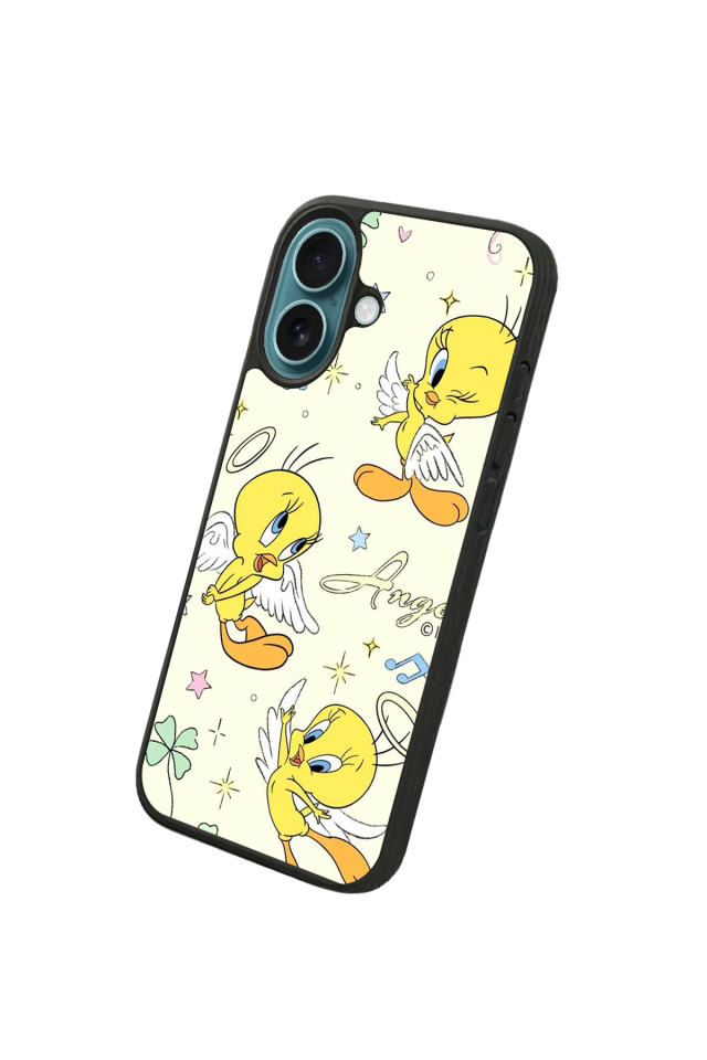iPhone 16 Plus Uyumlu Tweety Tasarımlı Glossy Premium Kılıf